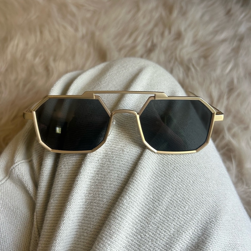 Geometric Gold Frame Sunglasses